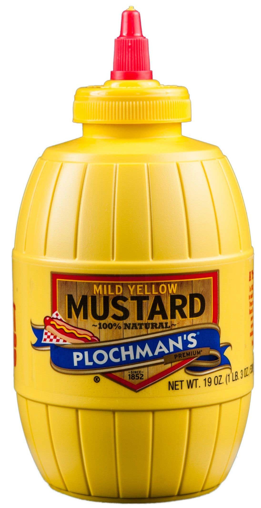 Plochmans Premium Mild Yellow Mustard, 19 Ounce -- 12 per case.