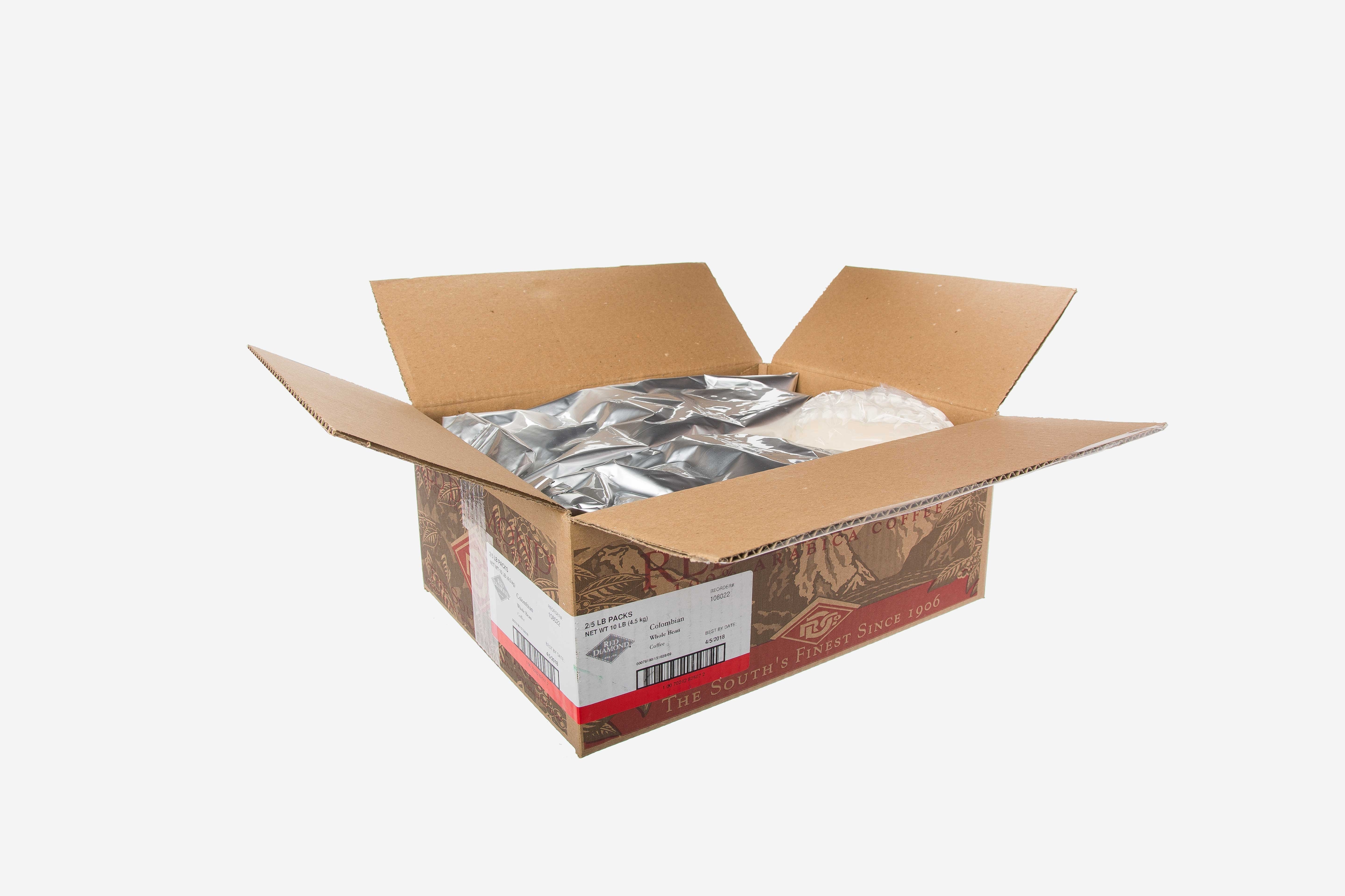 Red Diamond Whole Bean Columbian Blend Coffee, 10 Pound.