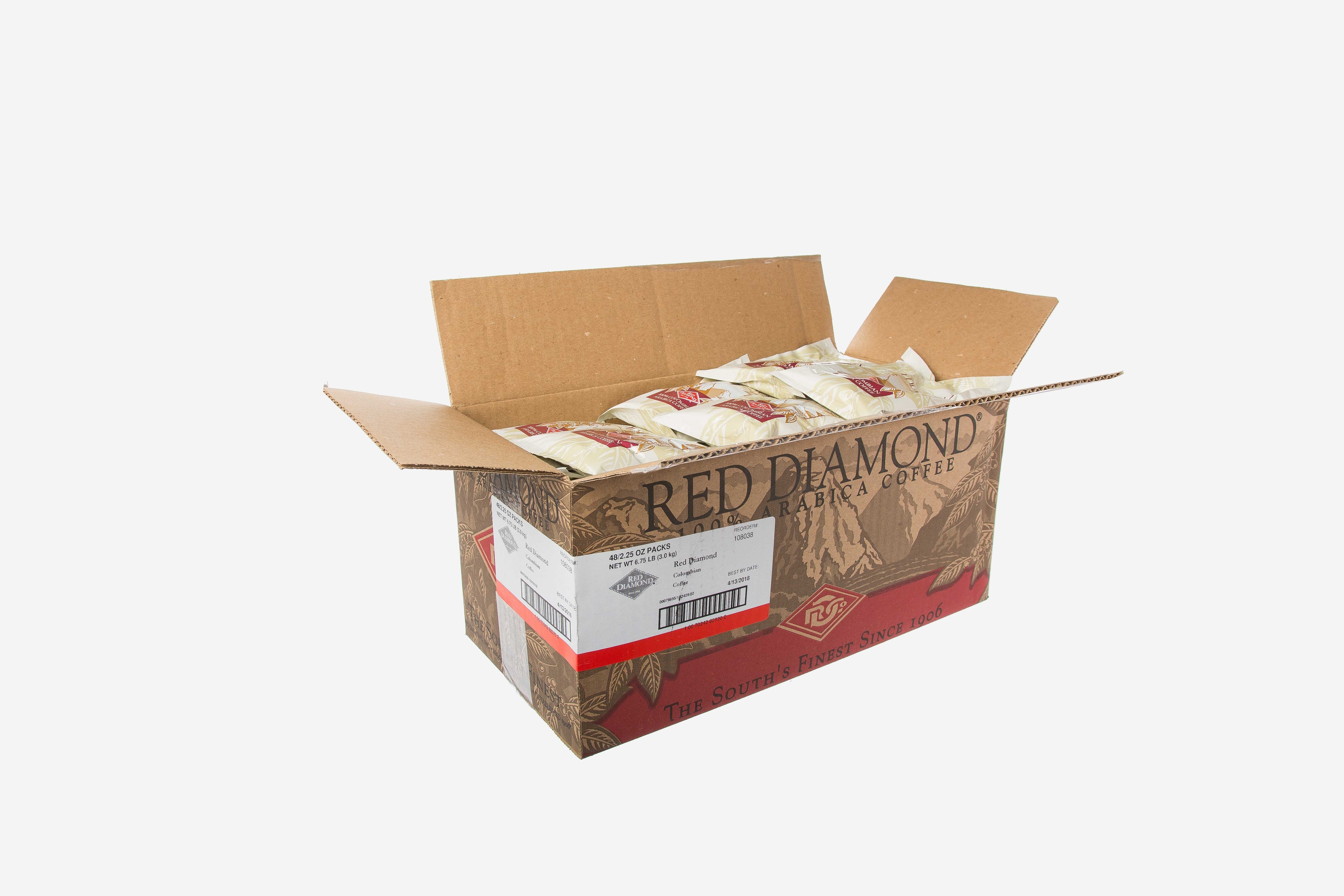 Red Diamond 100 Percent Columbian Coffee, 2.25 Ounce -- 48 per case.
