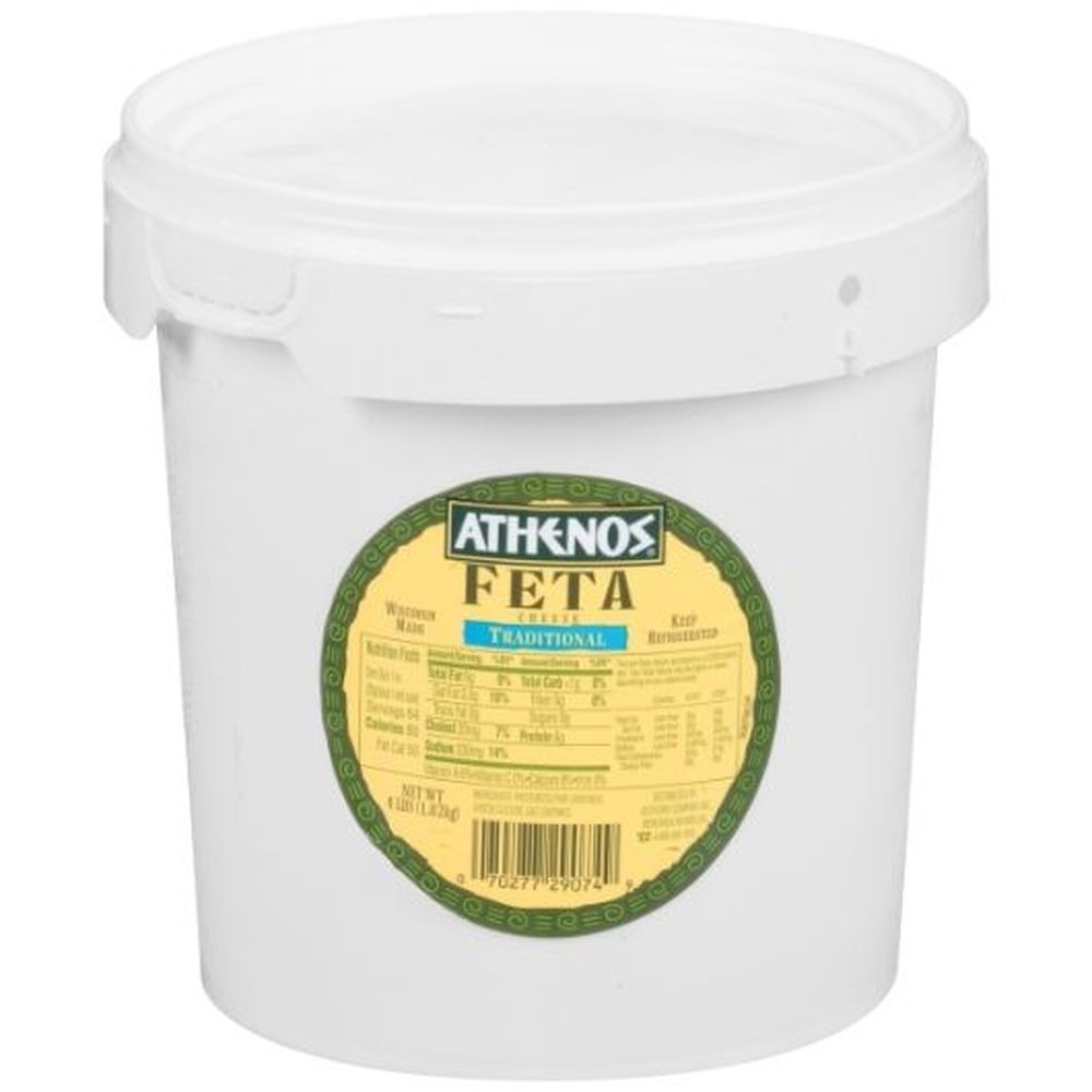 Athenos Crumbled Traditional Feta Cheese, 4 Pound Tub -- 2 per case