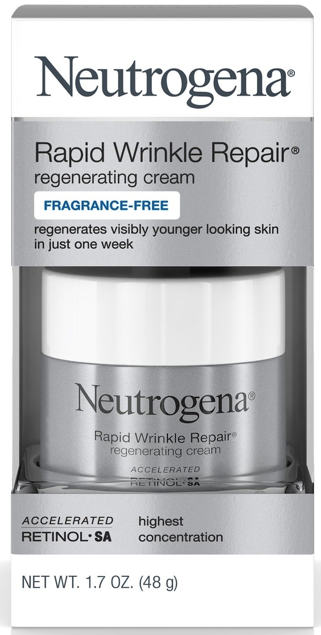 Neutrogena Rapid Wrinkle Repair Fragrance Free Regenerating Face Cream, 1.7 Ounce -- 12 per case.