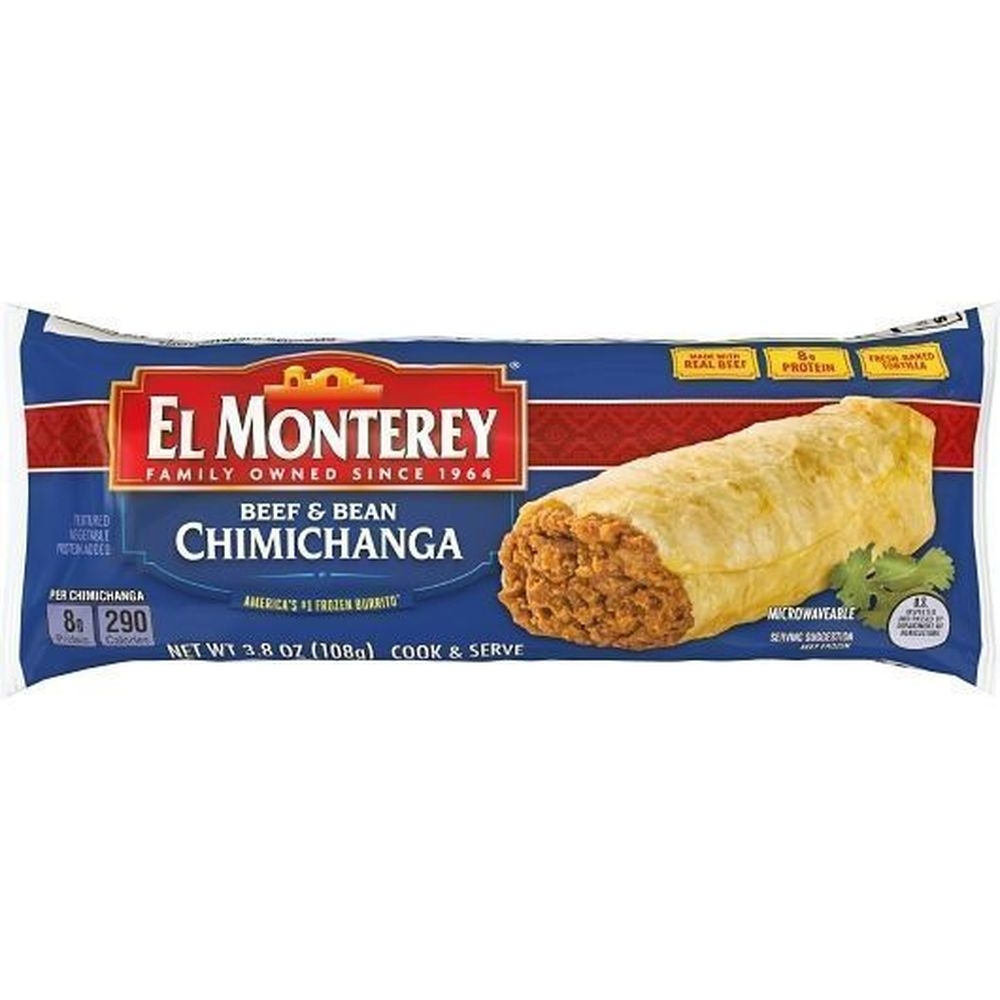 El Monterey Classic Single Serve Beef and Bean Chimichanga, 3.8 Ounce -- 24 per case