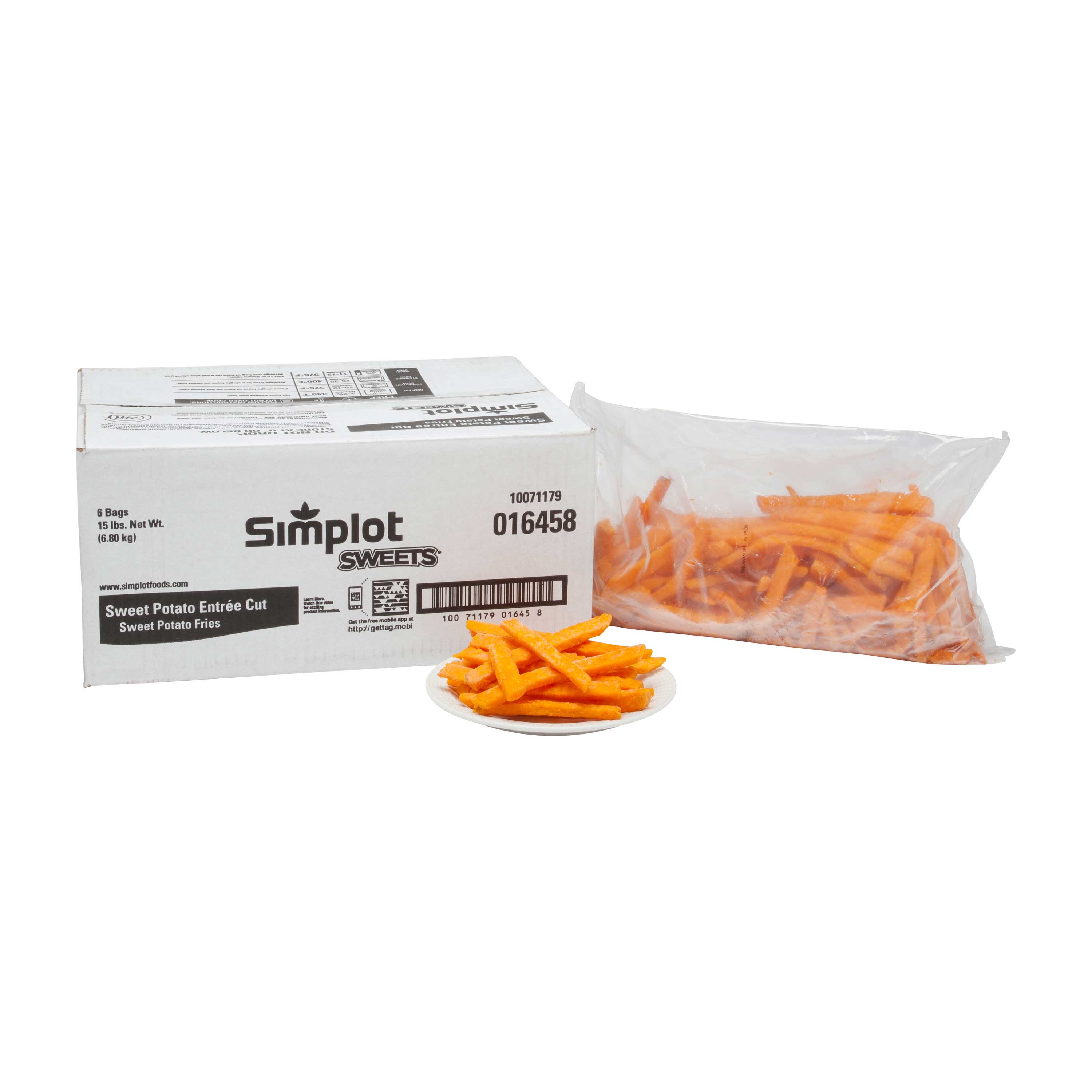 Simplot Sweets Entree Cut Potato Fry, 2.5 Pound -- 6 per case.