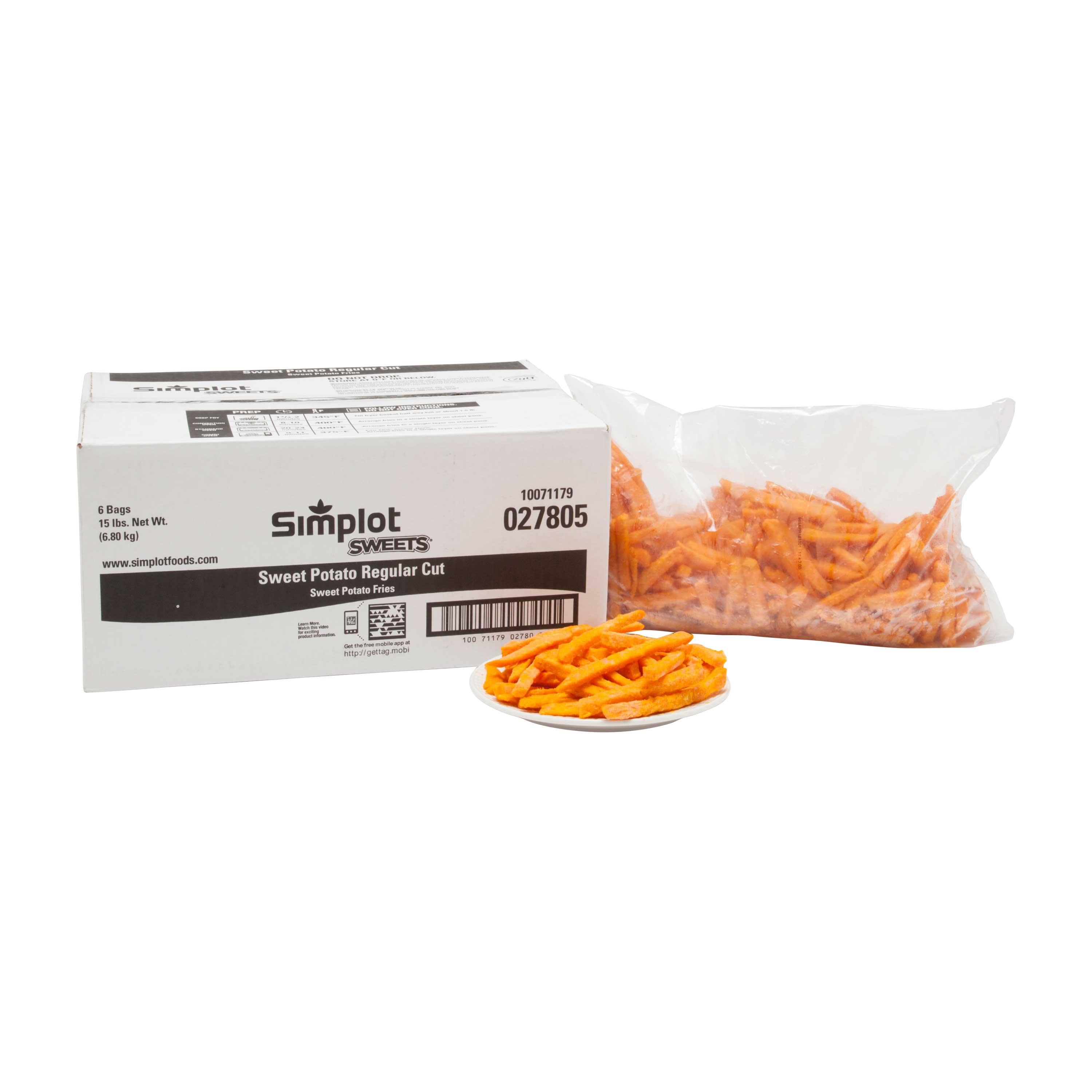 Simplot Sweets 3/8 inch Straight Cut Sweet Potato Fries, 2.5 Pound -- 6 per case.