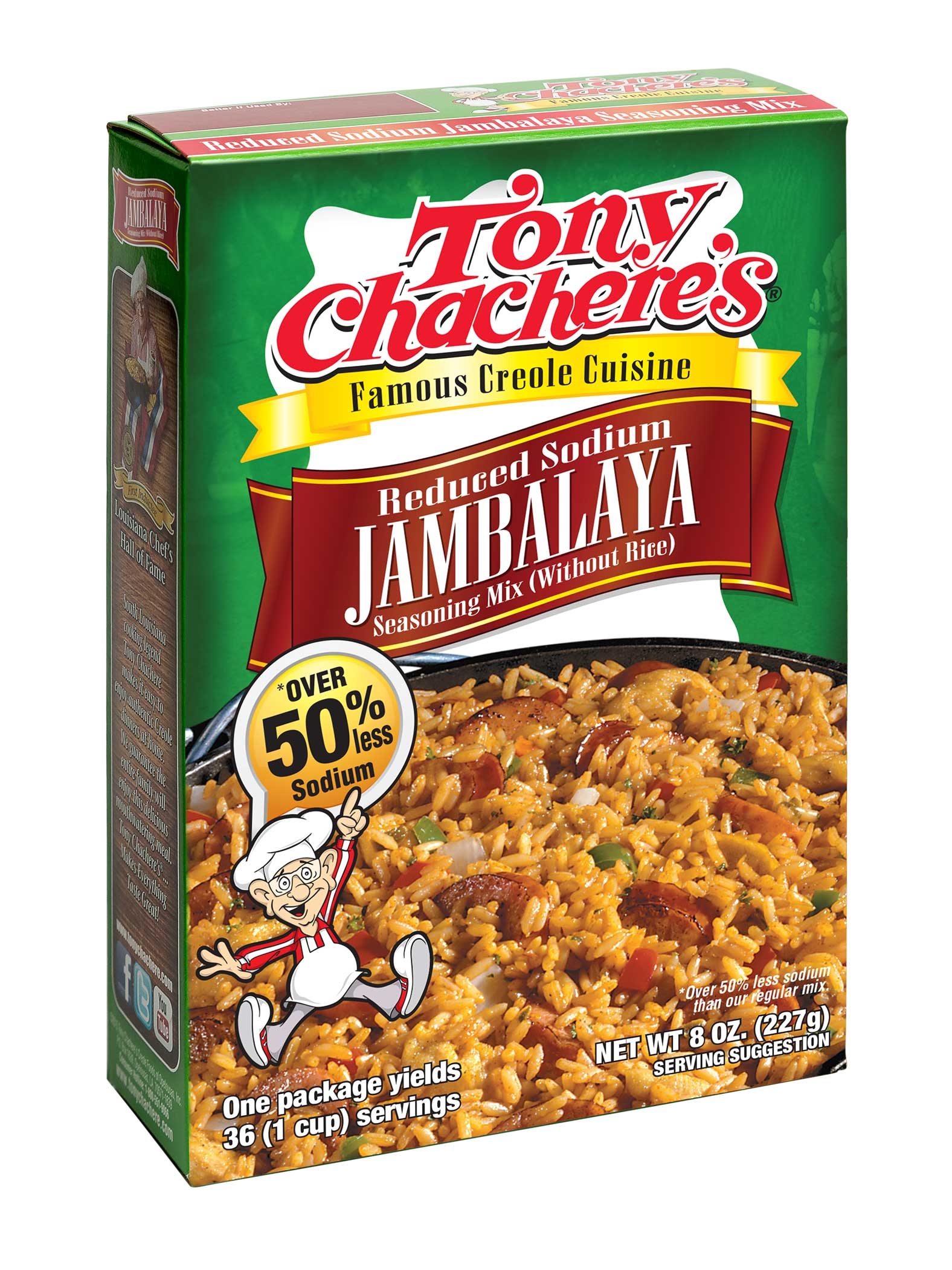 Tony Chacheres Reduced Sodium Jambalaya Seasoning without Rice, 8 Ounce -- 12 per case.