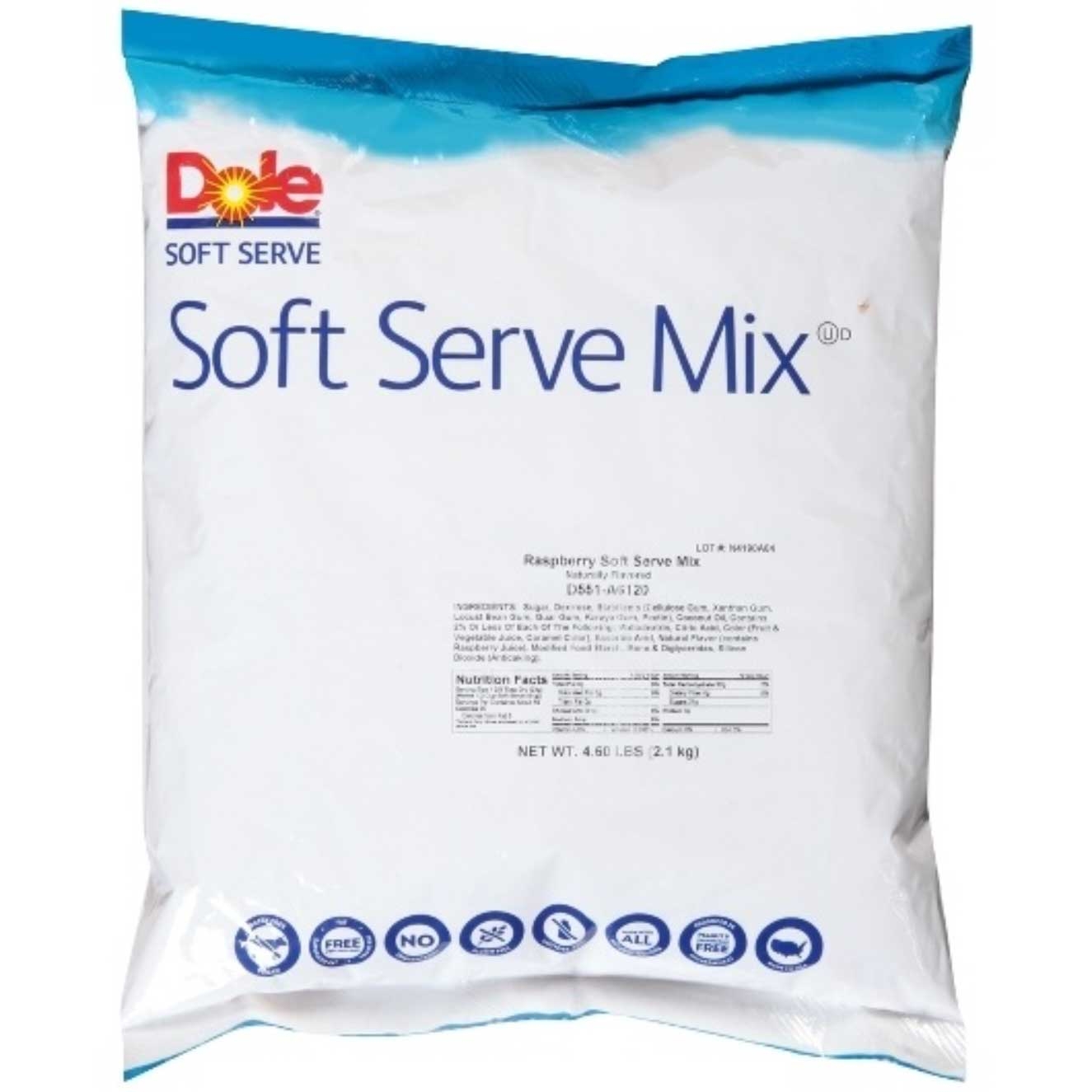 Dole Raspberry Soft Serve Mix, 4.6 Pound