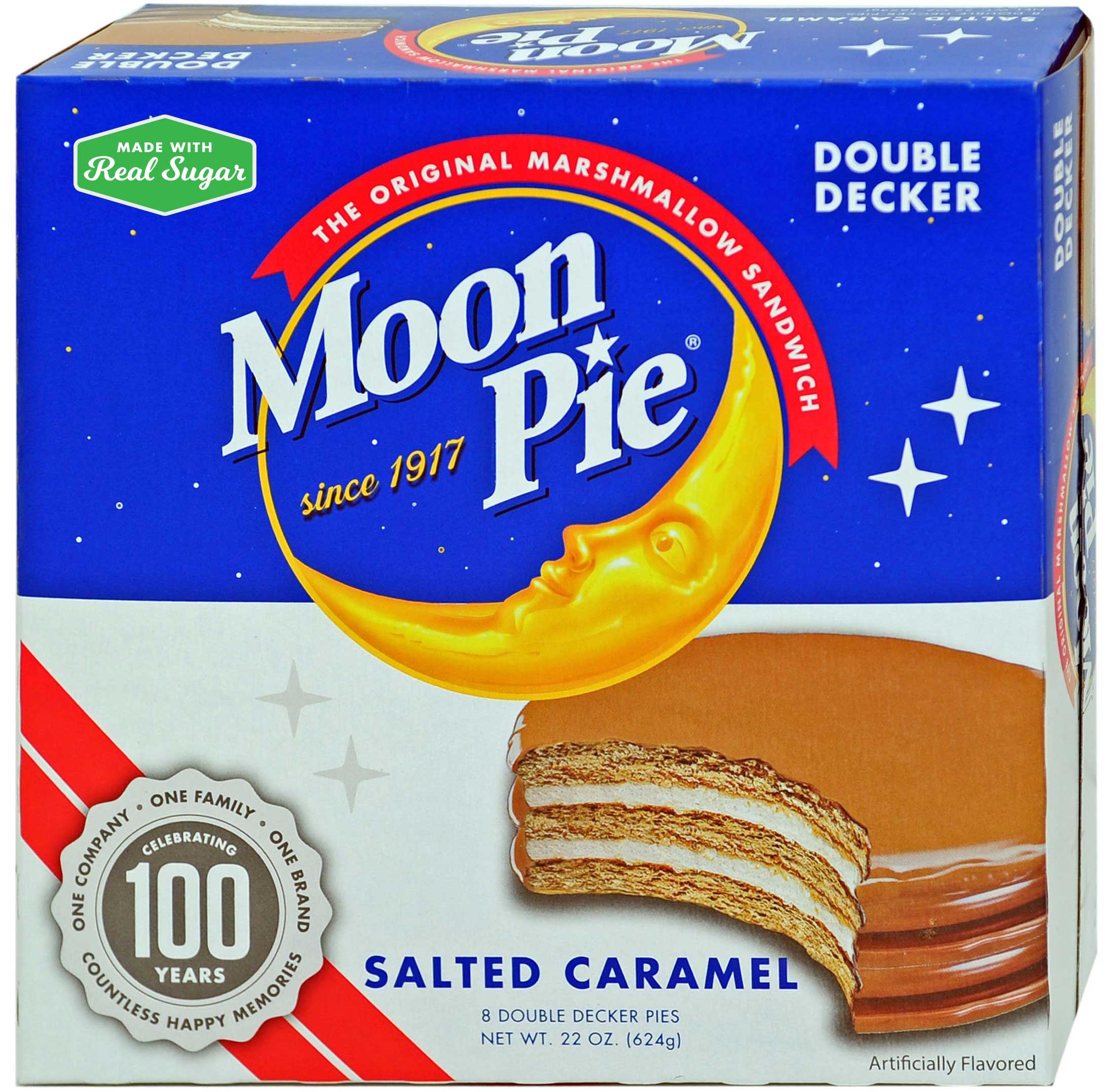 Moon Pie Salted Caramel Double Decker Marshmallow Sandwich, 8 count per pack -- 8 per case.