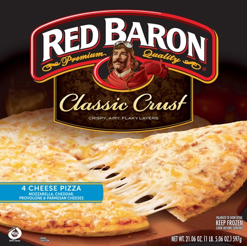 Red Baron Four Cheese Classic Crust Pizza, 21.06 Ounce -- 16 per case.