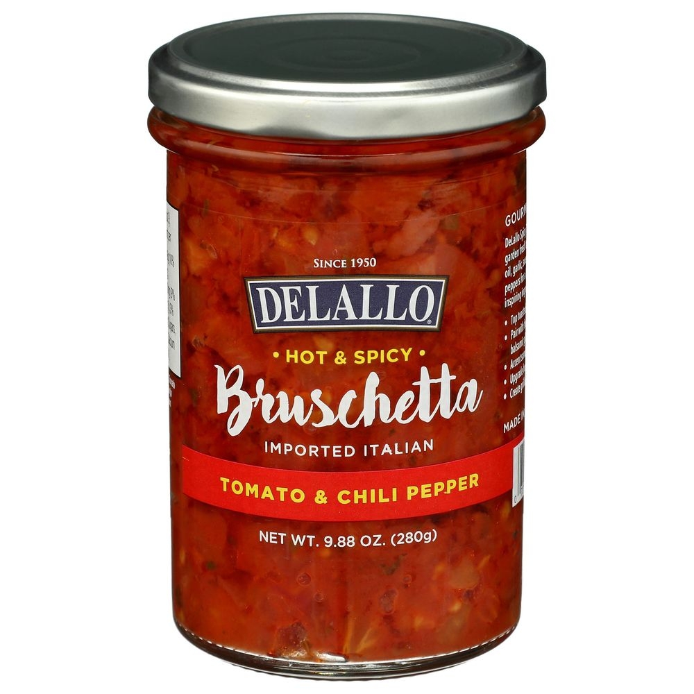 Delallo Hot and Spicy Tomato and Chili Pepper Bruschetta, 9.88 Ounce -- 6 per case