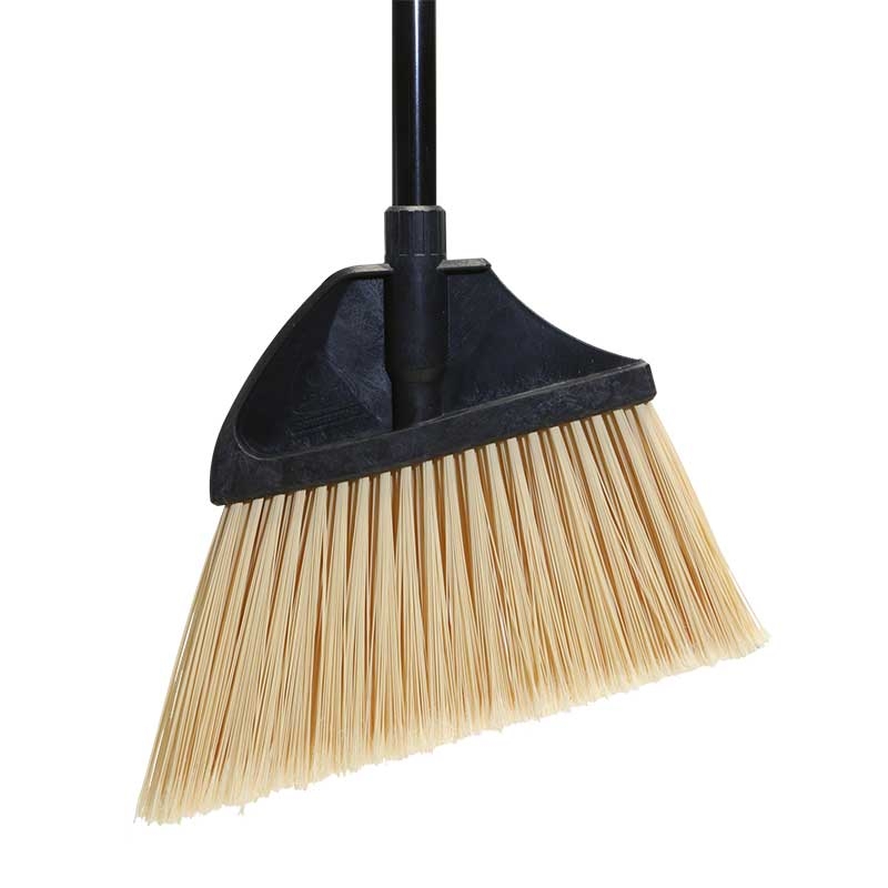 Broom, Maxi-Angler Broom - Flagged Bristles, With Handle --- 4 Count