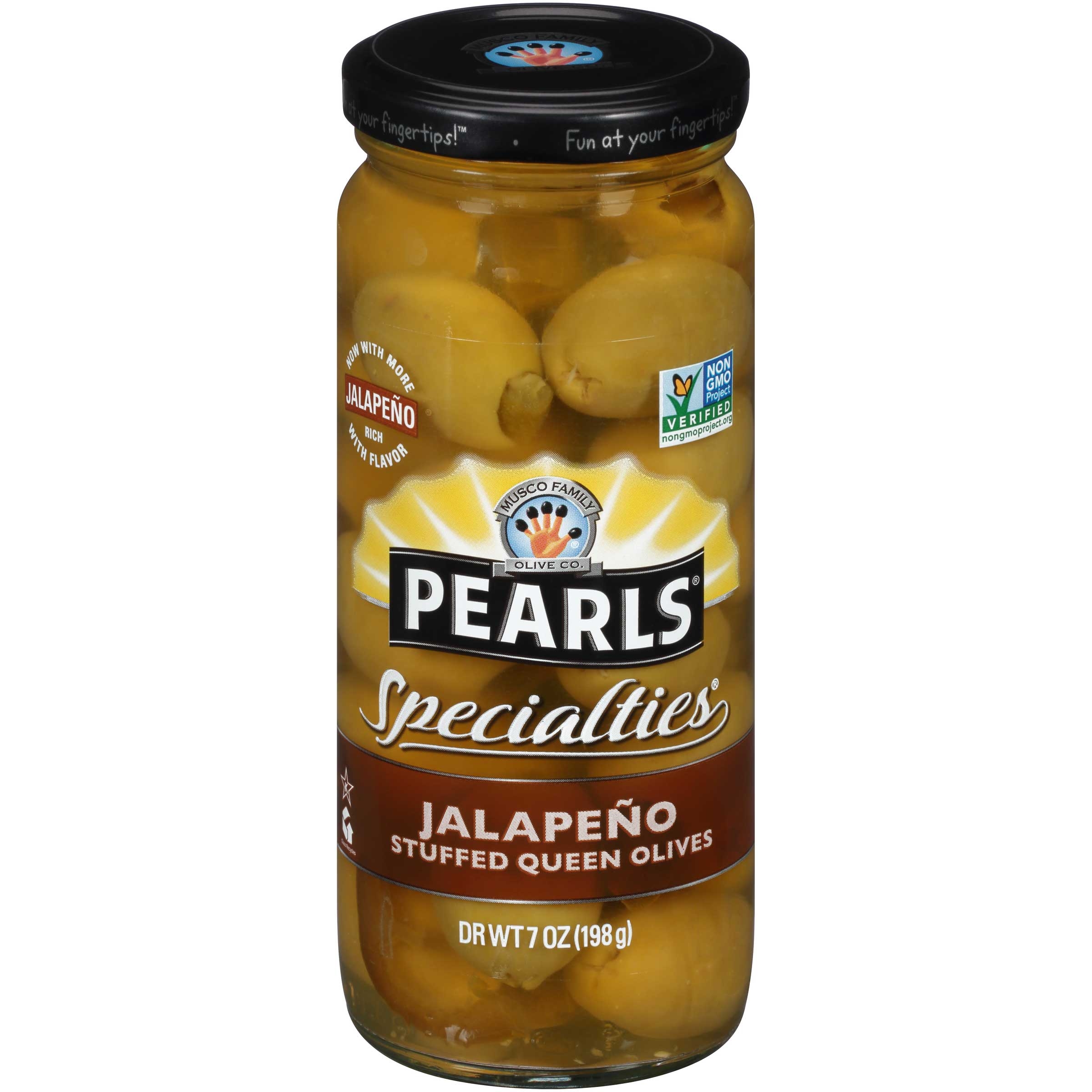 Pearls Specialties Jalapeno Stuffed Queen Olives, 7 Ounce -- 6 Per Case