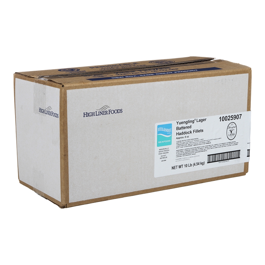 High Liner Foodservice 8 Ounce Yuengling Battered Haddock Fillets, 10 Pound