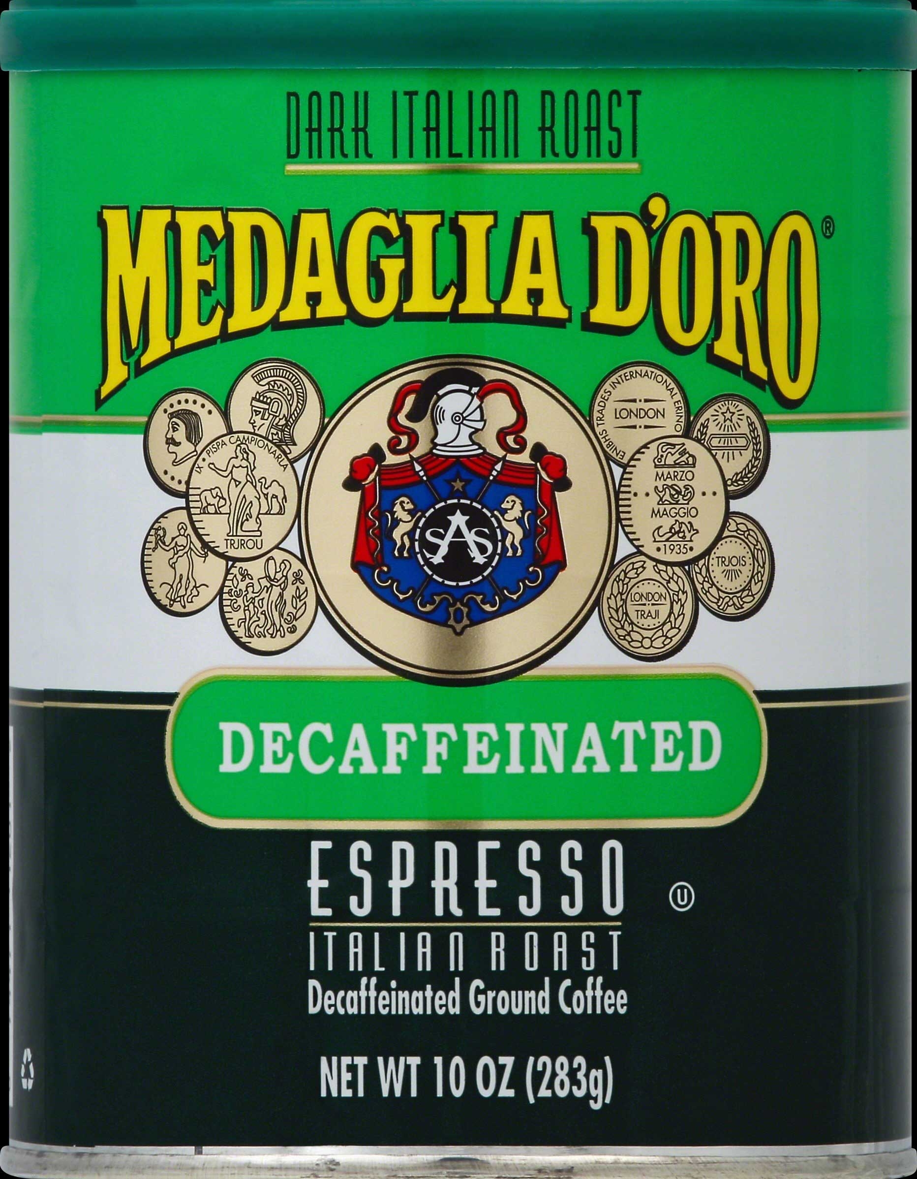 Medaglia D Oro Italian Roast Decaffeinated Espresso Coffee, 10 Ounce Can -- 12 per case.