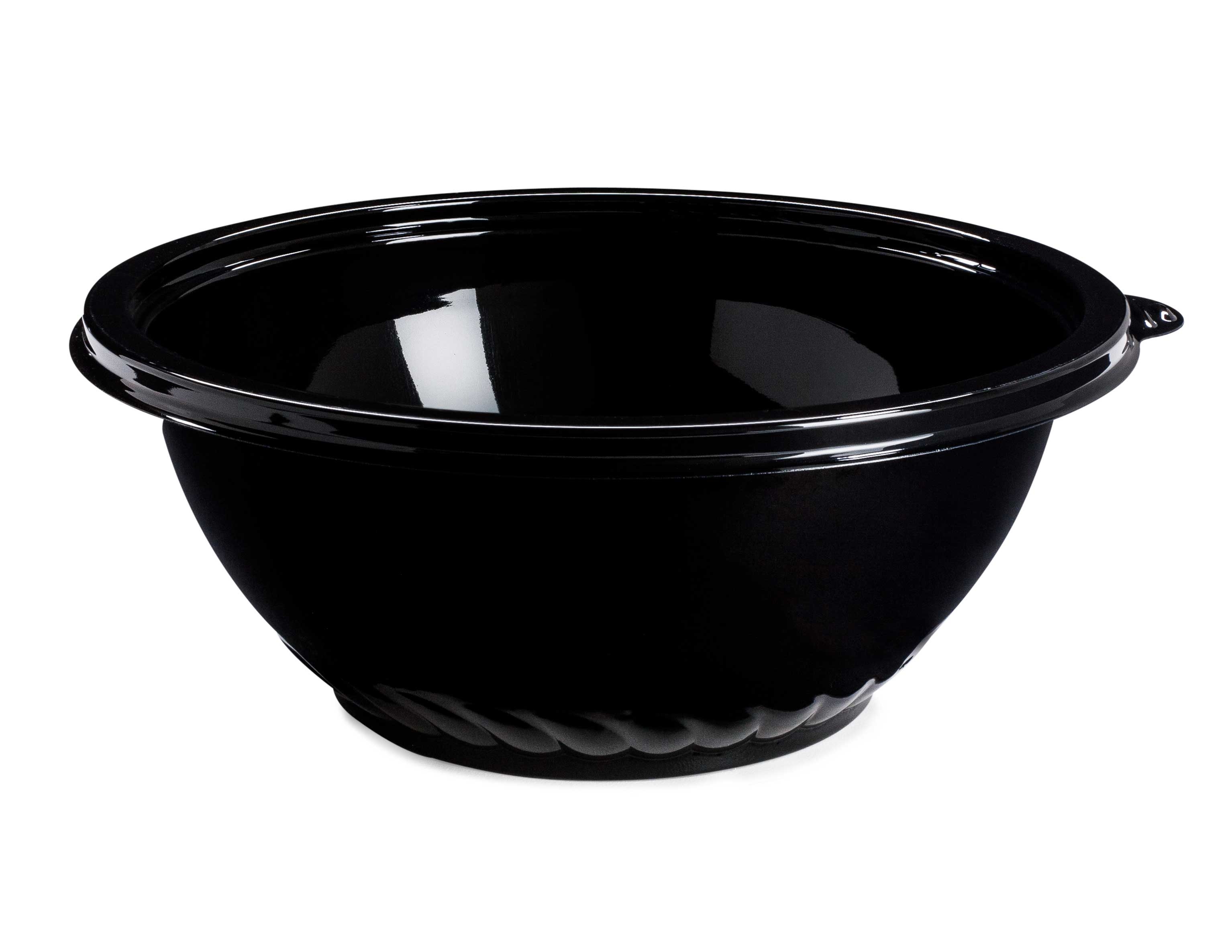 WNA Pack N Serve Standard PET Black Round Container Bowl, 32 Ounce -- 100 per case.