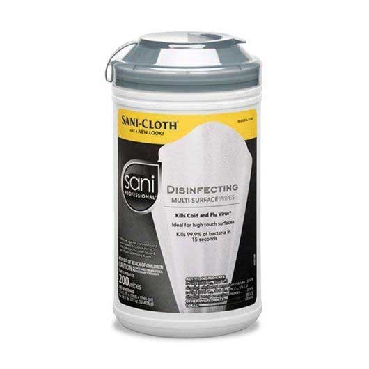 Sani Professional Nice Pak Sani Cloth Disinfecting Wipes - 200 count per pack -- 6 packs per case