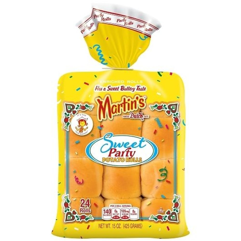 Martins Sweet Party Potato Rolls, 24 count - 8 per case
