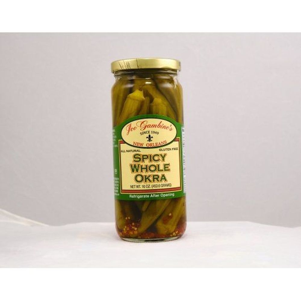 Gambinos Spicy Pickled Whole Okra, 6 count
