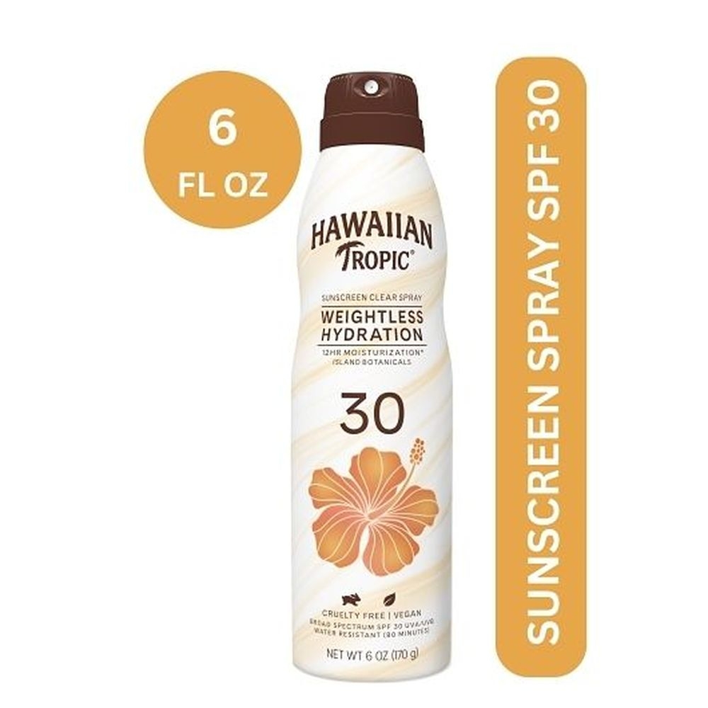 Hawaiian Tropic Weightless Hydration SPF30 Sunscreen Spray, 6 Ounce -- 12 per case