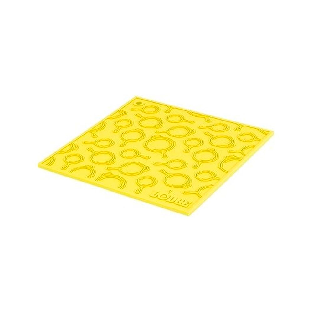 Lodge 7 inch Square Silicone Yellow Skillet Pattern Trivet, 12 count