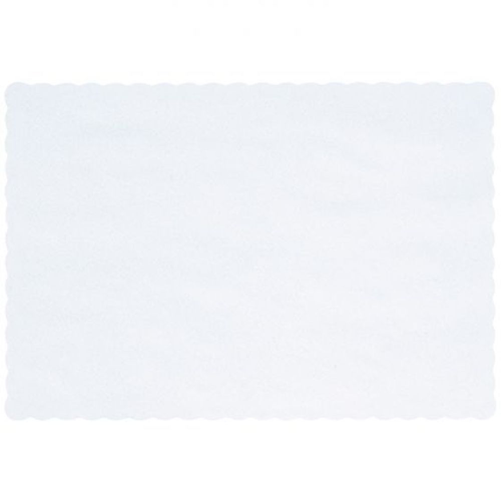 Hoffmaster Classic White Paper Scallop Edge Linen Emboss Placemat, 9.625 x 13.5 inch -- 1000 per case