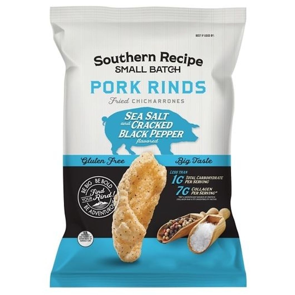 Southern Recipe Small Batch Cracked Black Pepper and Sea Salt Pork Rinds, 2 Ounce -- 24 per case