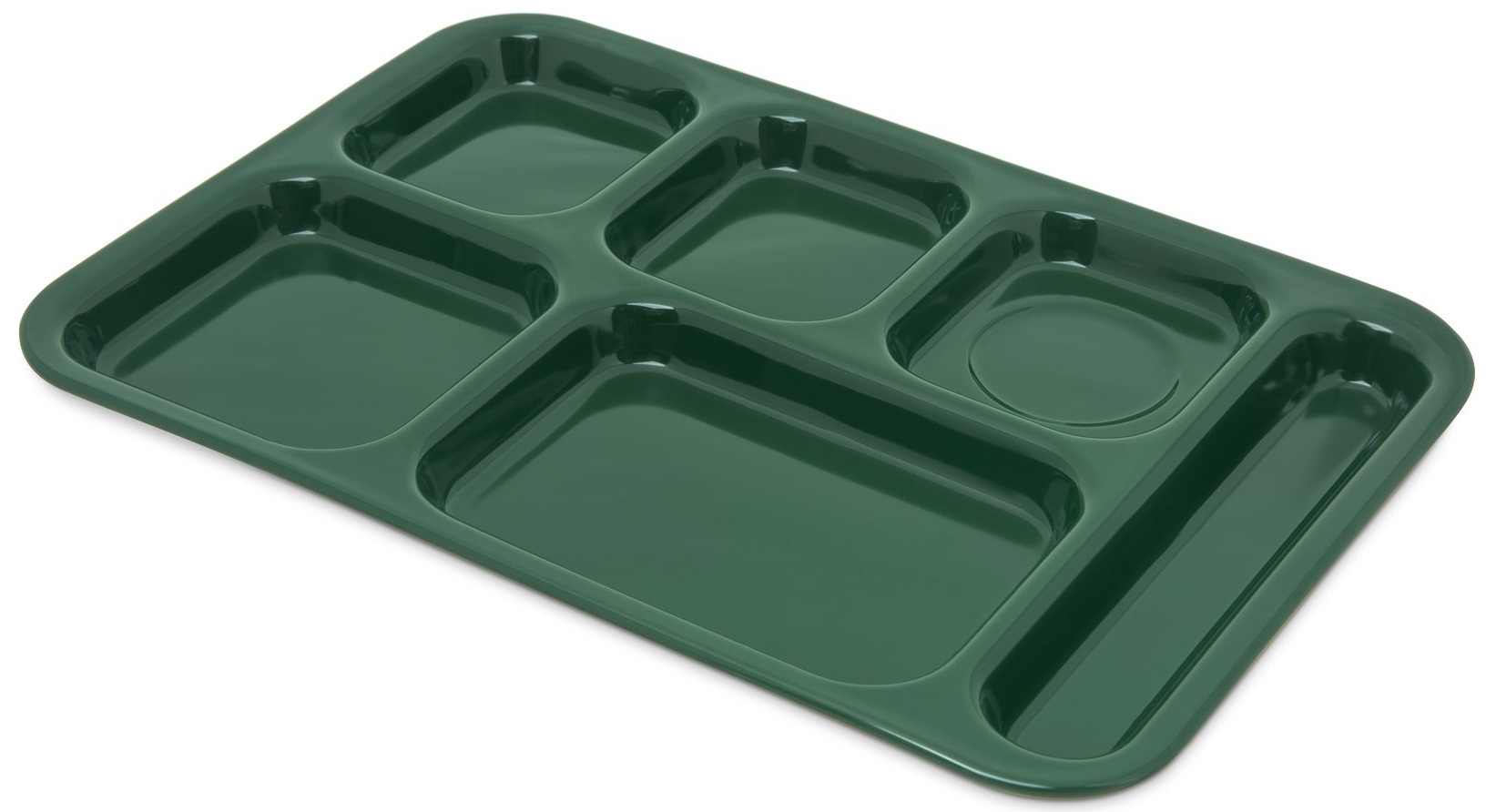 Carlisle Melamine Forest Green Right Handed 6 Compartment Tray, 14.5 x 10 inch -- 12 per case