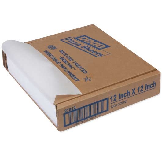 Dixie Silicon Treated Pizza Sheets, 27 Pound Parchment, 12 x 12 White -- 1000 per case.