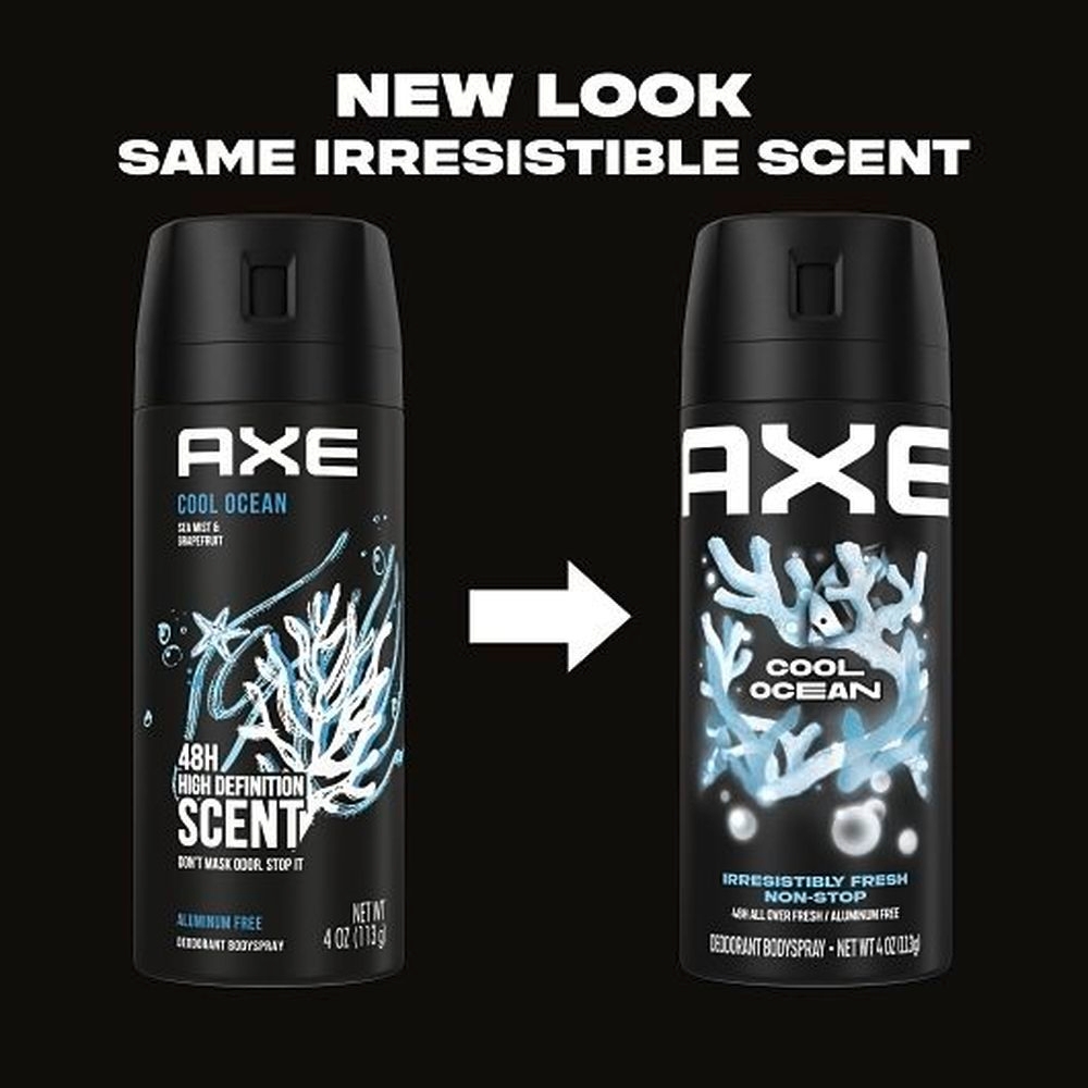Axe Cool Ocean Body Spray, 4 Fluid Ounce -- 12 per case