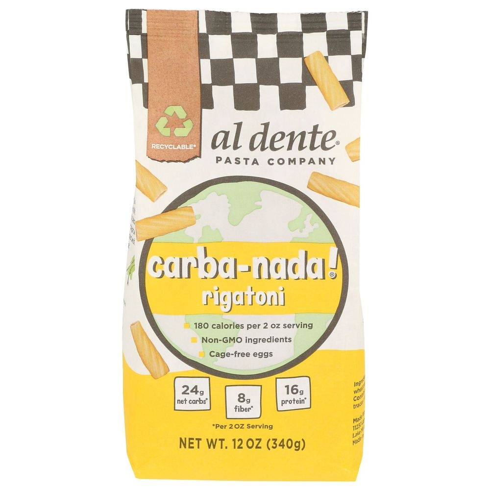 Al Dente Carba Nada Rigatoni Pasta, 12 Ounce -- 8 per case