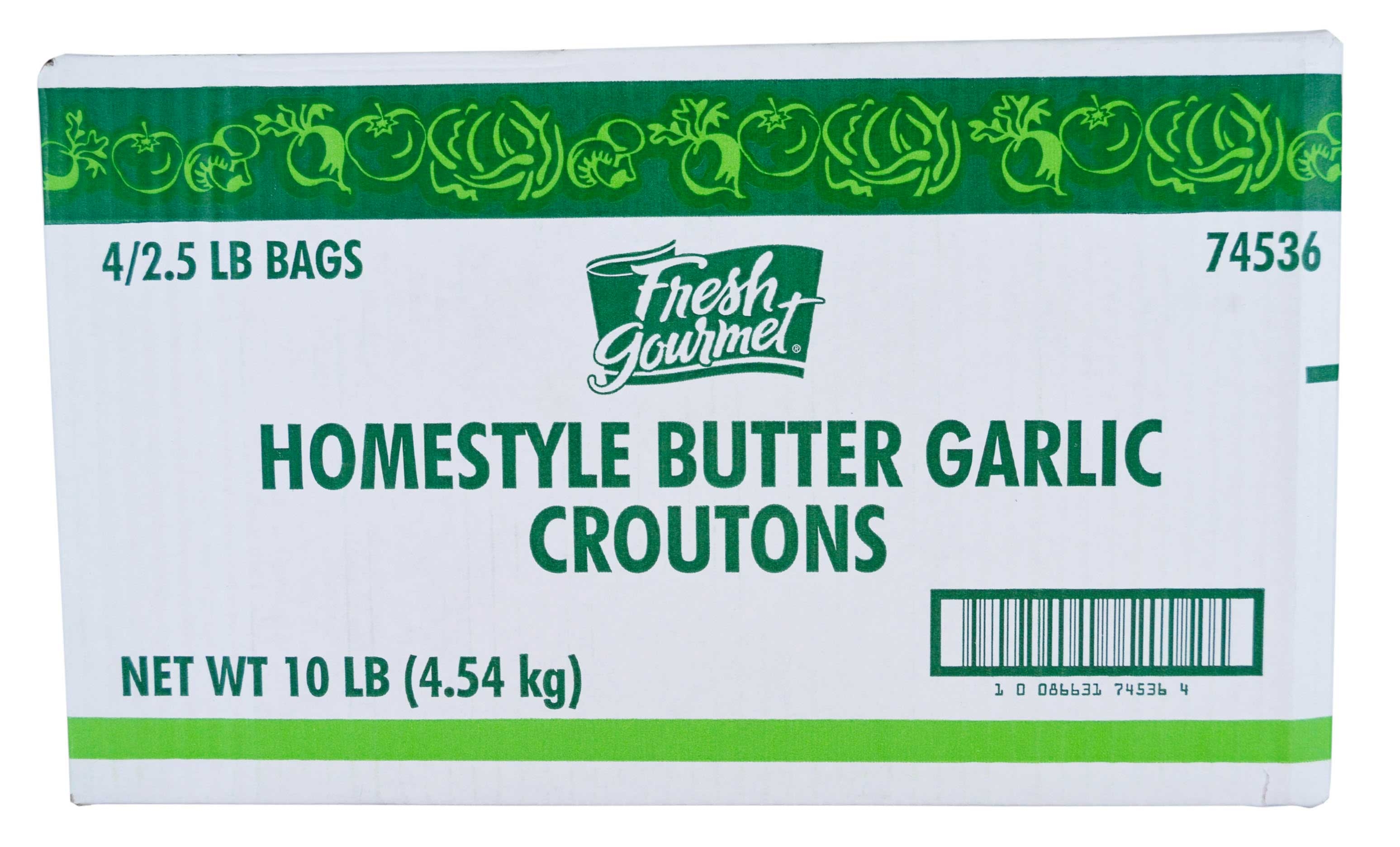 Fresh Gourmet Butter and Garlic Crouton, 2.5 Pound -- 4 per case