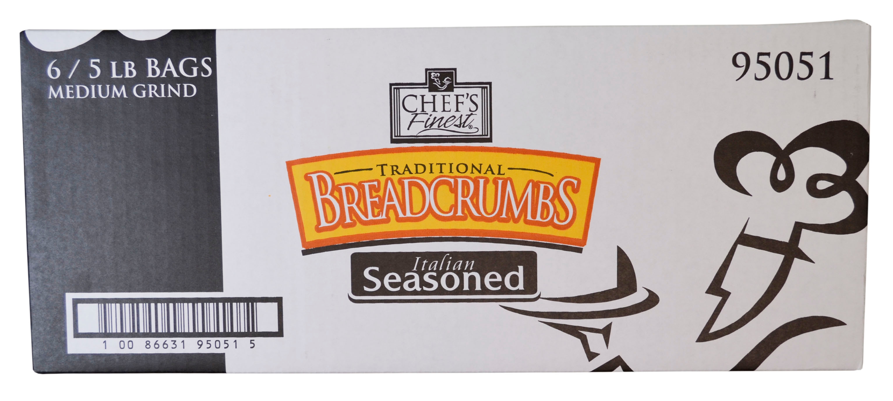 Chefs Finest Medium Seasoned Crumbled Bread, 5 Pound -- 6 per case