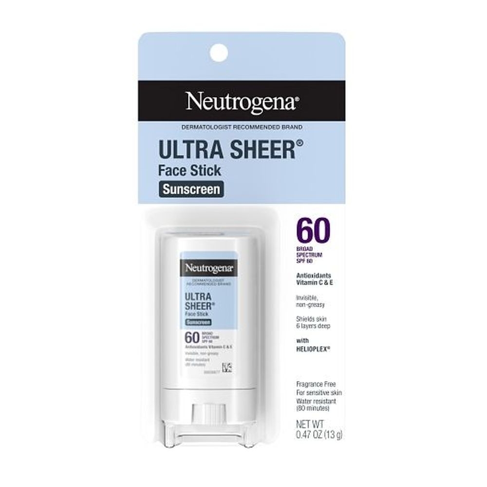 Neutrogena SPF 60 Ultra Sheer Sunscreen Face Stick, 0.47 Ounce -- 12 per case