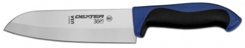 Dexter Russell Santoku Knife with Blue Handle, 7 inch -- 6 per case