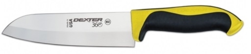 Dexter Russell Santoku Knife with Yellow Handle, 7 inch -- 6 per case