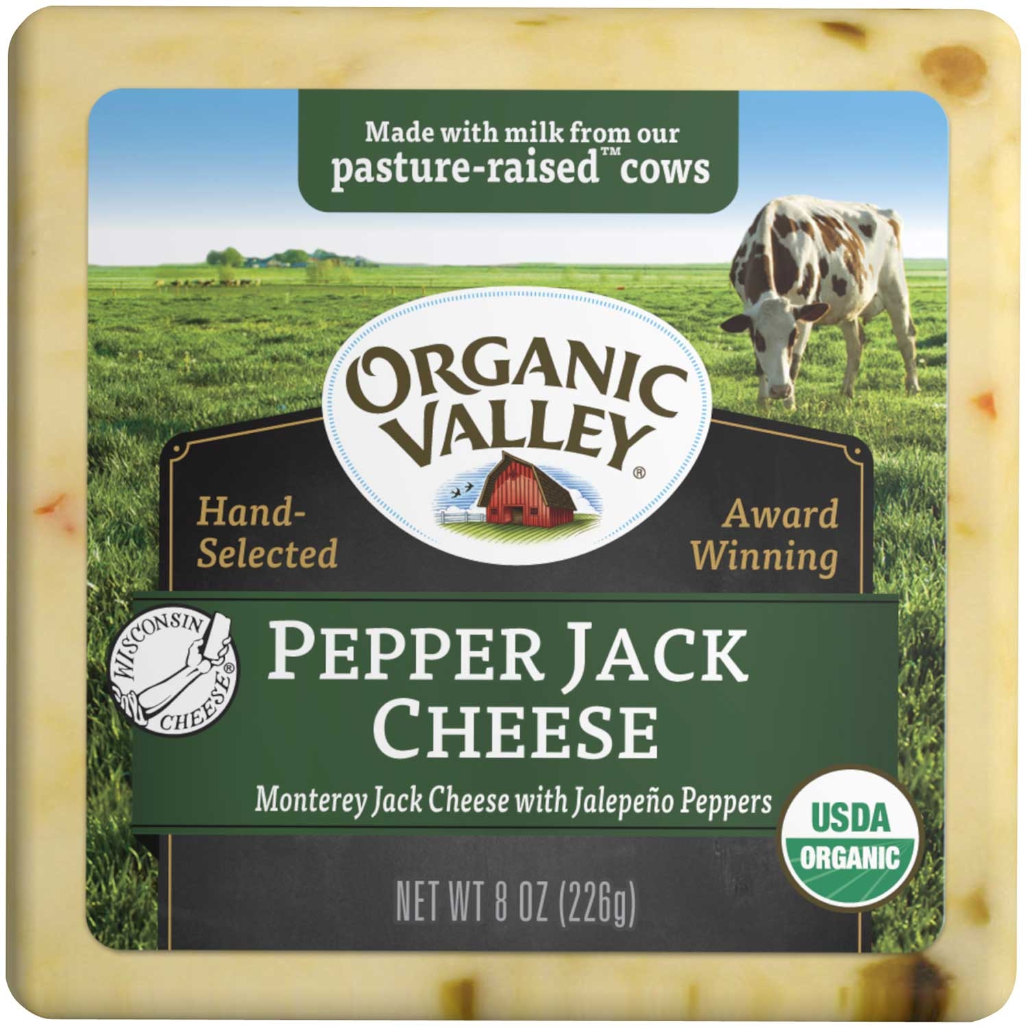Organic Valley Pepper Jack Cheese, 8 Ounce -- 12 per case