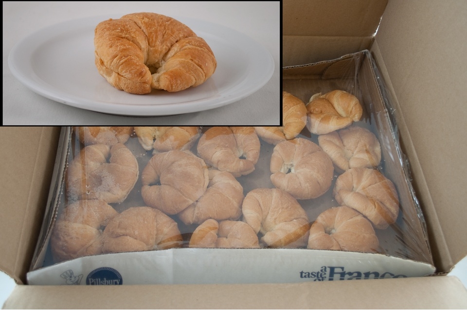 General Mills Pillsbury Baked Butter Curved Sliced Croissant, 1.5 Ounce -- 96 per case.