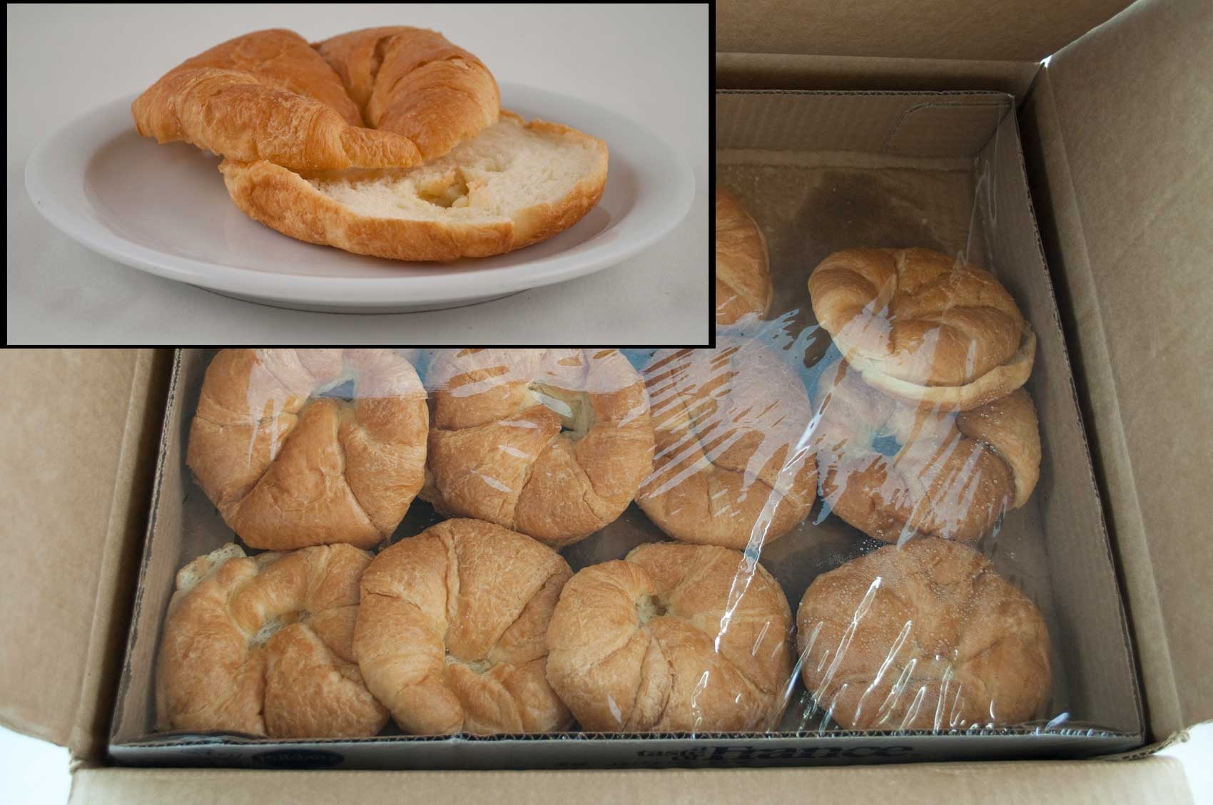 General Mills Pillsbury Butter Pinched Sliced Croissant, 3 Ounce -- 48 per case.