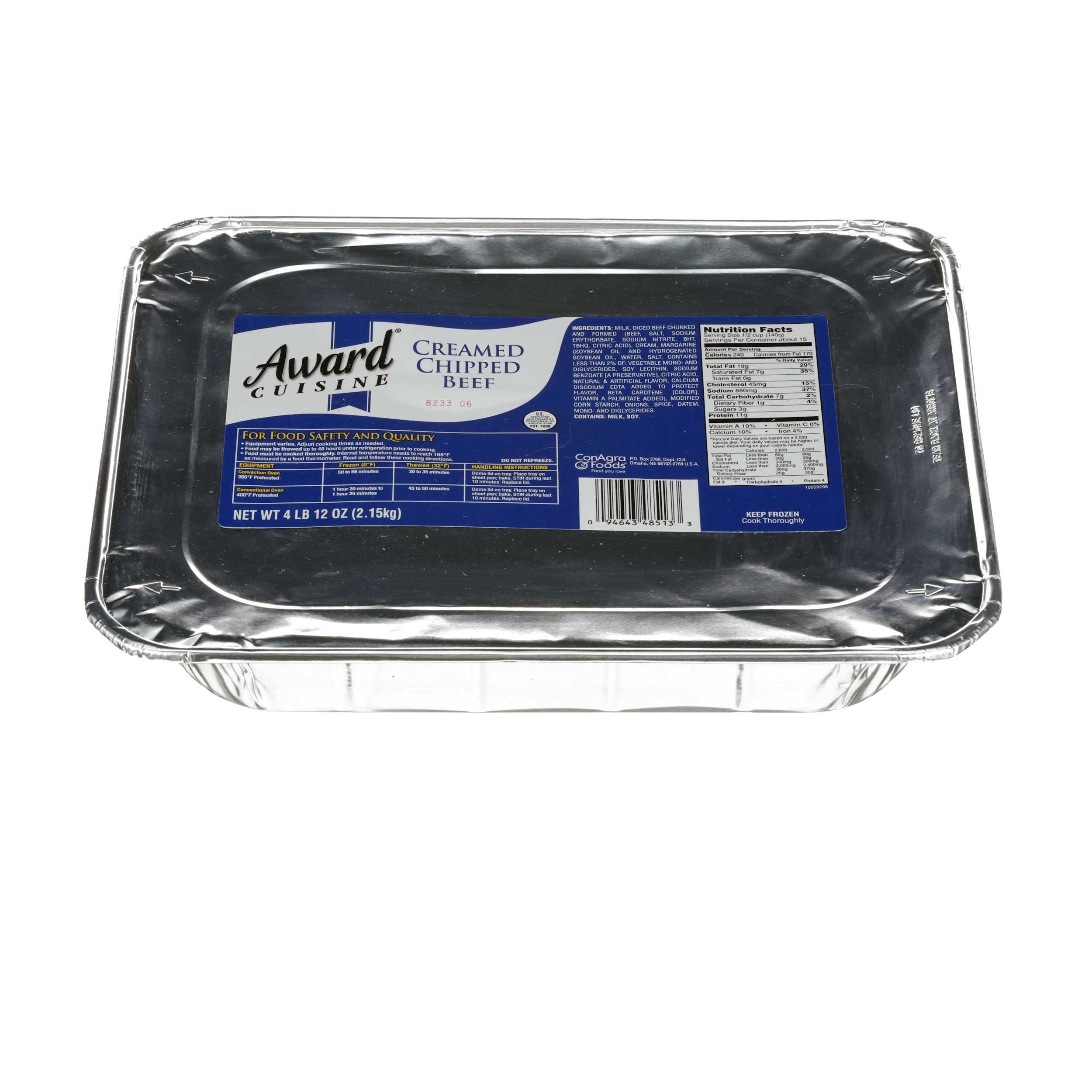 Award Cuisine Creamed Chip Beef - 76 oz. tray, 4 per case