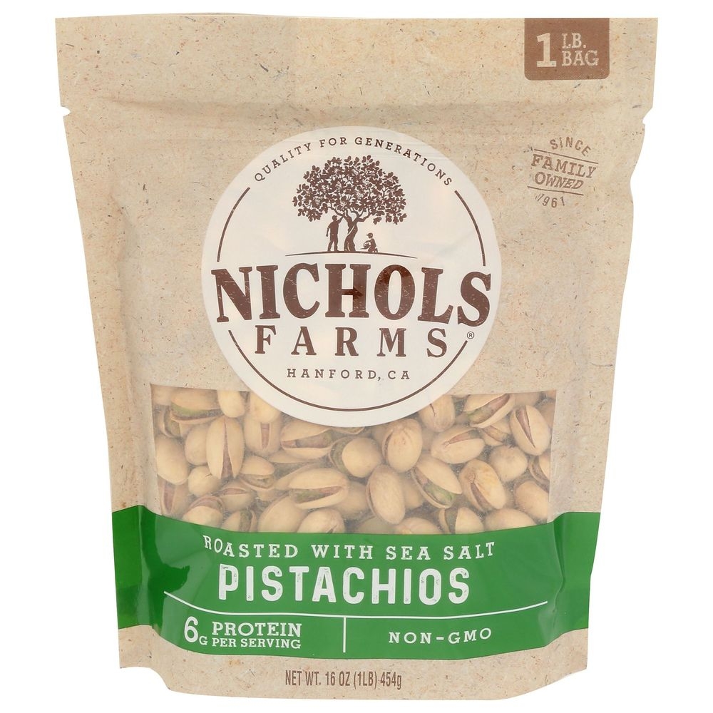 Nichols Farms In Shell Roasted Pistachios with Sea Salt, 16 Ounce -- 15 per case