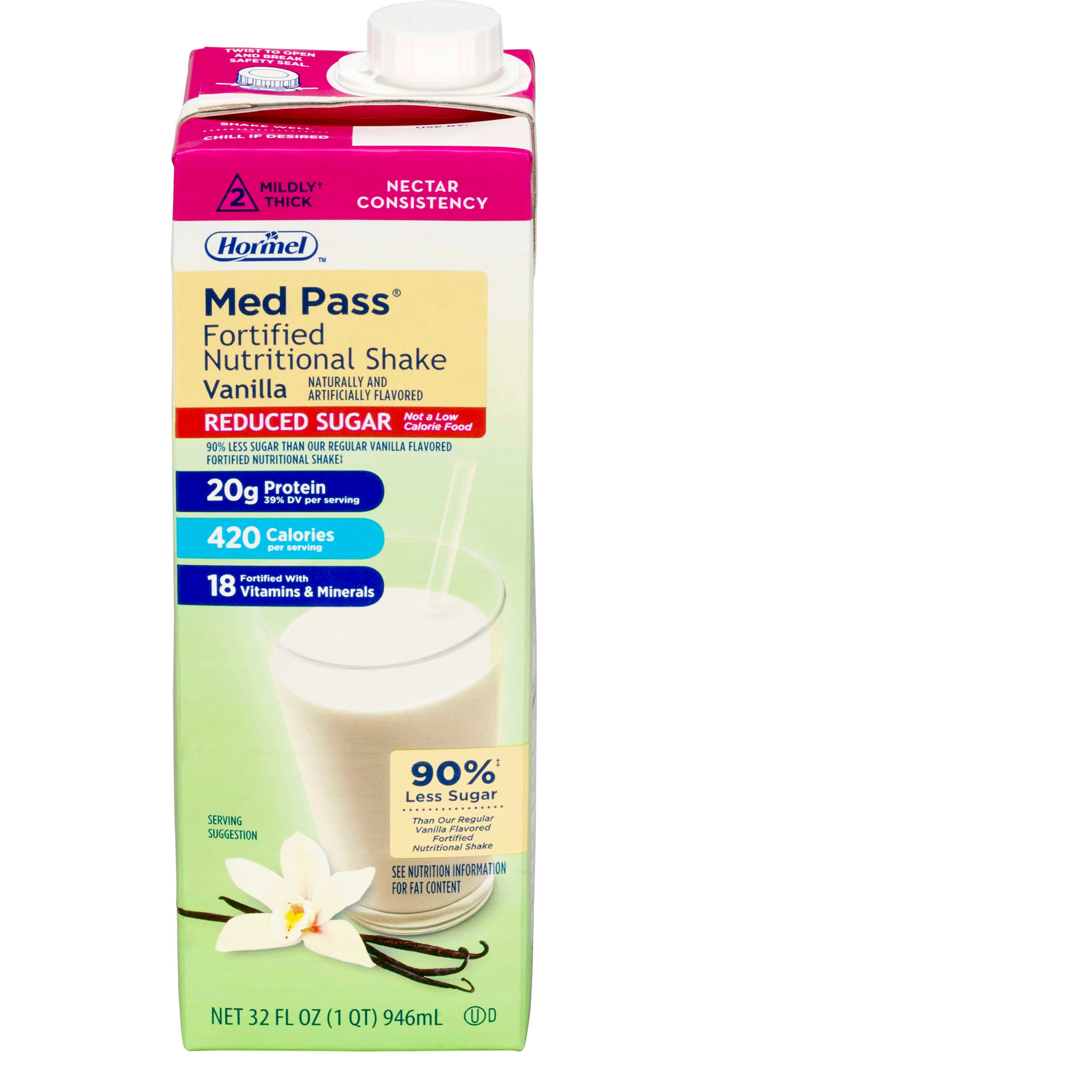 Med.Pass 2.0 Vanilla, No Sugar Added,  32 Ounce -- 12 Case
