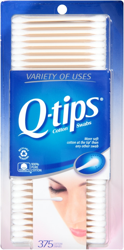 Q tips Cotton Swab, 375 count per pack -- 12 per case.
