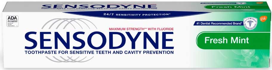 Sensodyne Sensitivity Fresh Mint Toothpaste, 3.4 Ounce - 6 count per pack -- 2 packs per case