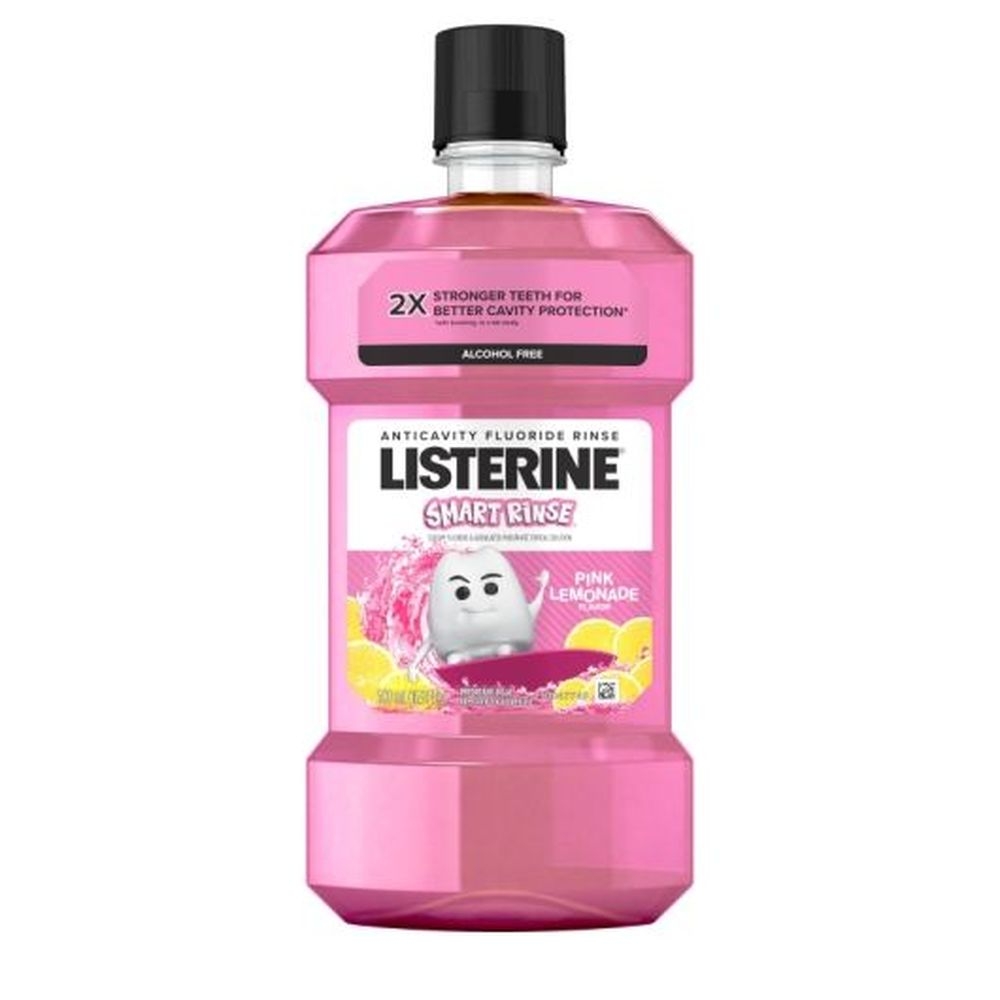 Listerine Smart Rinse Pink Lemonade Mouthwash, 500 Milliliter -- 6 per case
