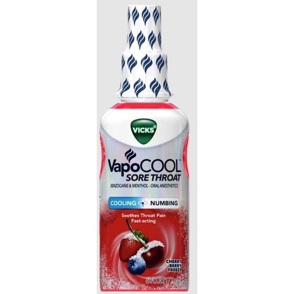 Vicks Cherry Berry Sore Throat Spray, 6 Fluid Ounce -- 12 per case
