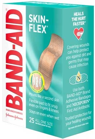 Band Aid Skin Flex All One Size Adhesive Bandage, 25 count per pack -- 24 per case.