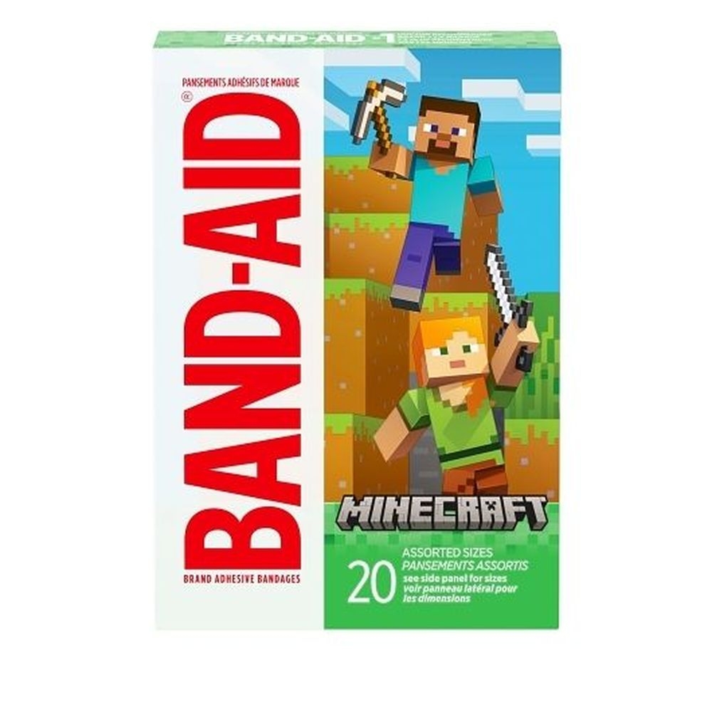 Band-Aid Assorted Size Minecraft Adhesive Bandages, 20 count -- 24 per case