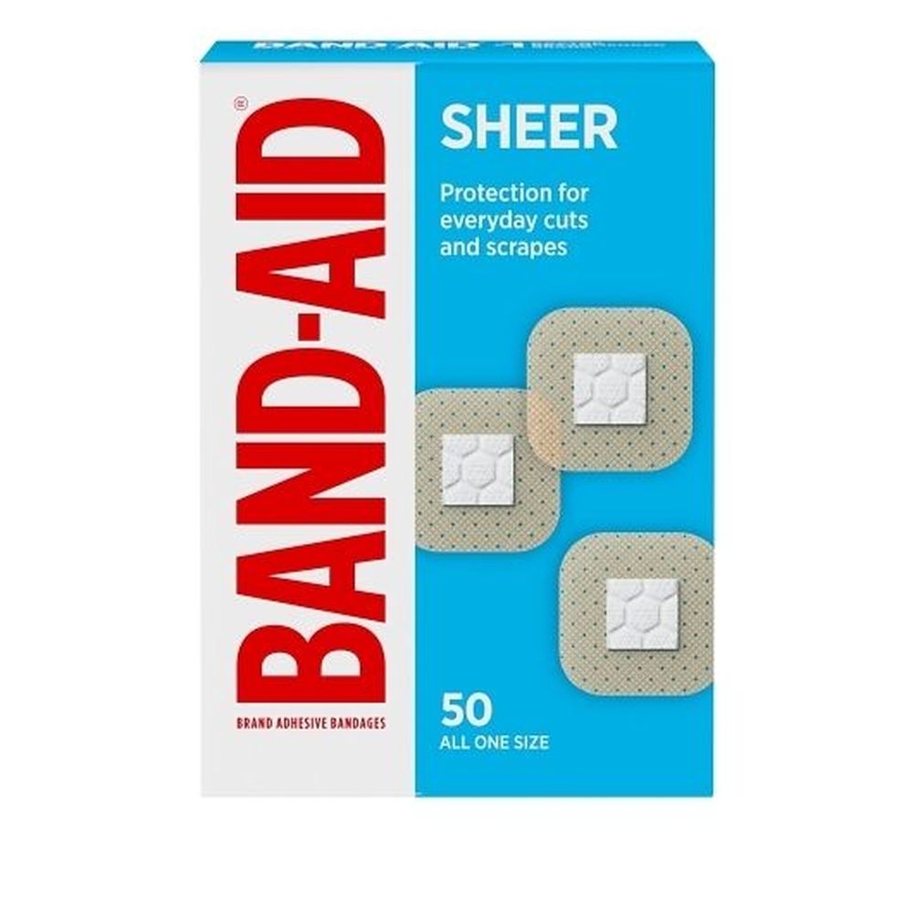 Band-Aid All One Size Sheer Spot Adhesive Bandages, 50 count -- 20 per case