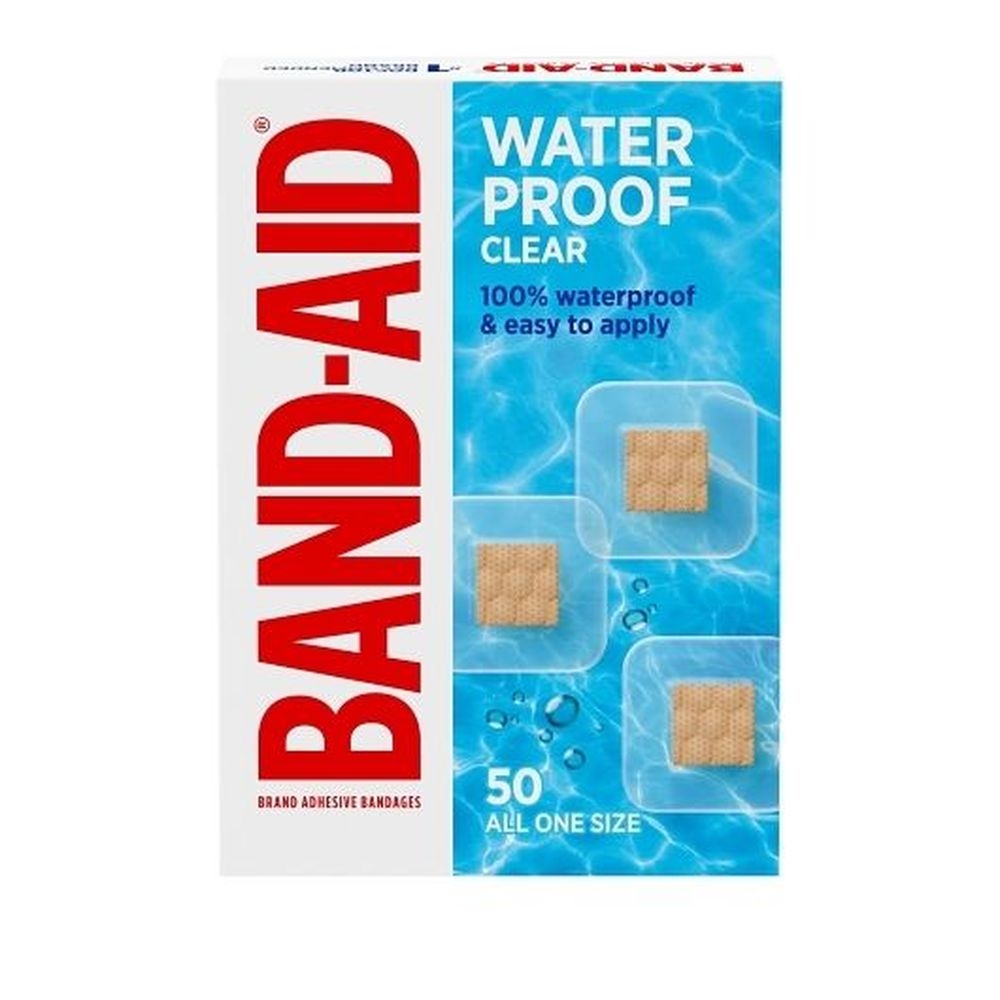 Band-Aid All One Size Waterproof Clear Spot Adhesive Bandages, 50 count -- 24 per case