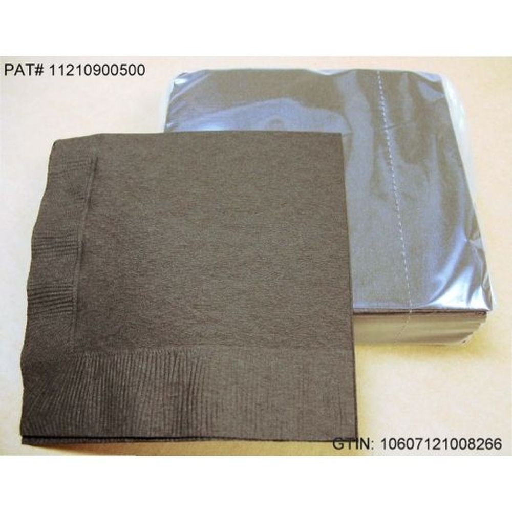 Paterson Black 2 Ply Beverage Napkin, 50 count - 20 per case