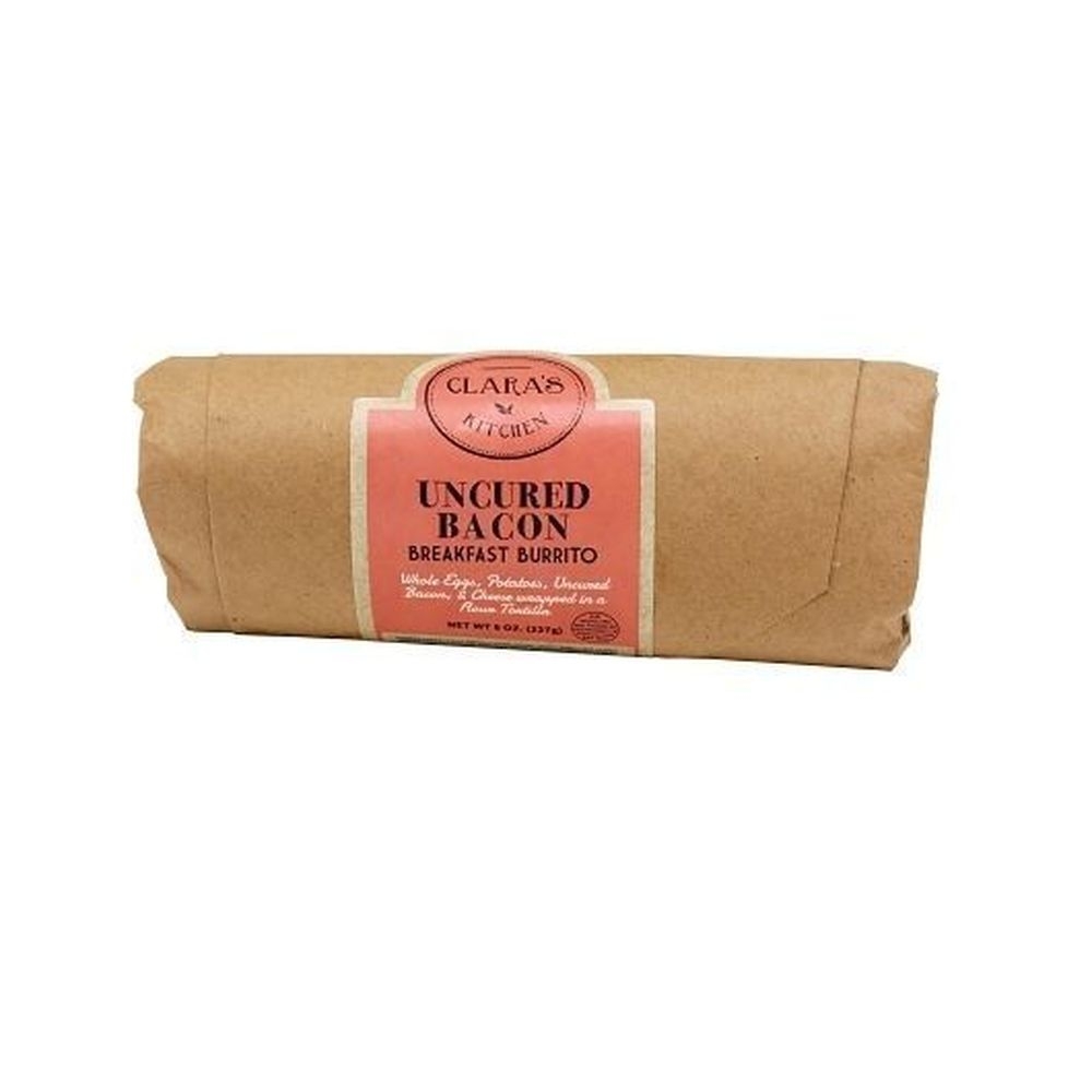 Claras Kitchen Uncured Bacon Breakfast Burrito -- 12 per case